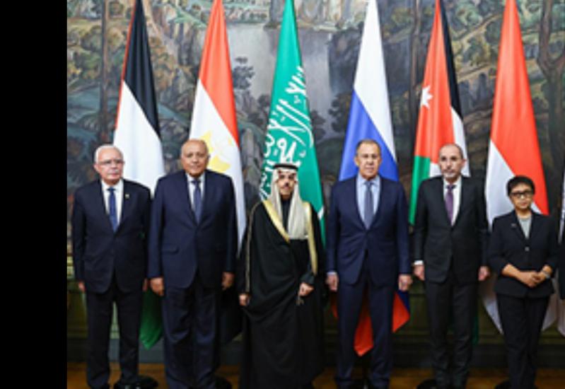 Встреча главы МИД РФ С.Лаврова с группой министров иностранных дел арабских и мусульманских стран и генсеком ОИС